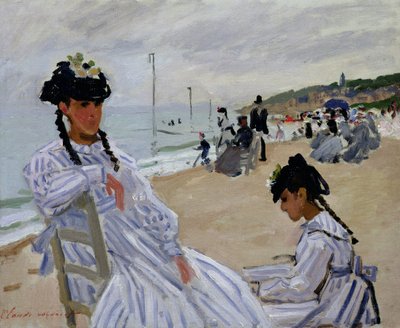 On the Beach at Trouville, 1870-71 by Claude Monet